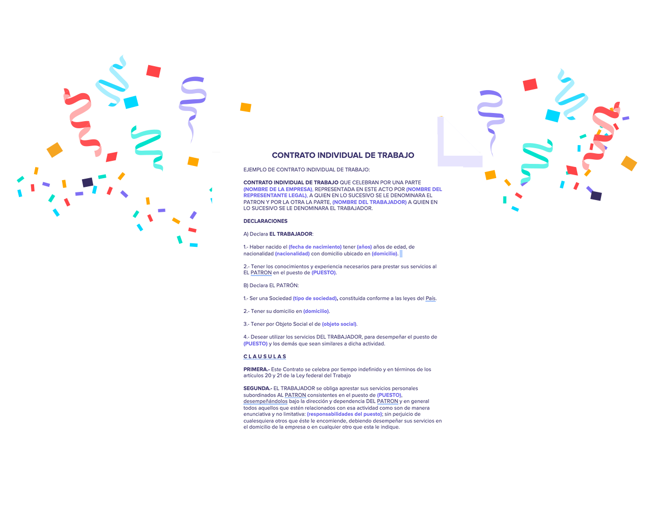 Formato de contrato individual de trabajo | Runa HR