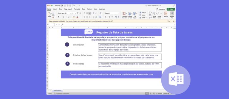 registro de lista de tareas Runa