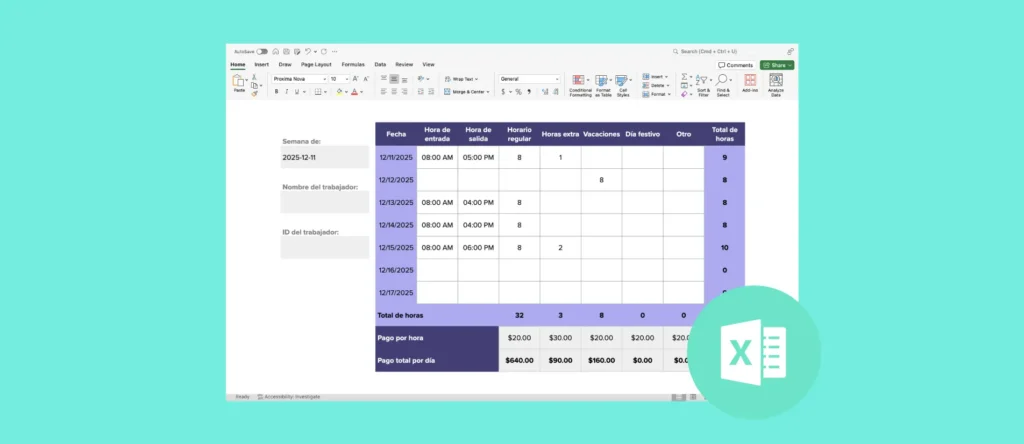 Thumbnail formato de registro de horas extras
