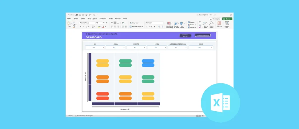 Thumbnail plantilla de evaluación de desempeño 9 box