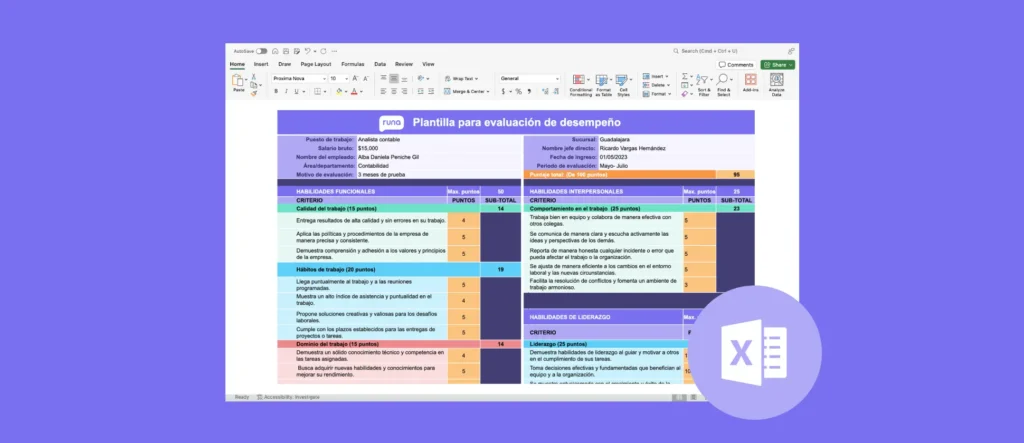 Thumbnail plantilla de evaluación de desempeño