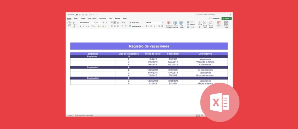 Thumbnail formato de registro de vacaciones