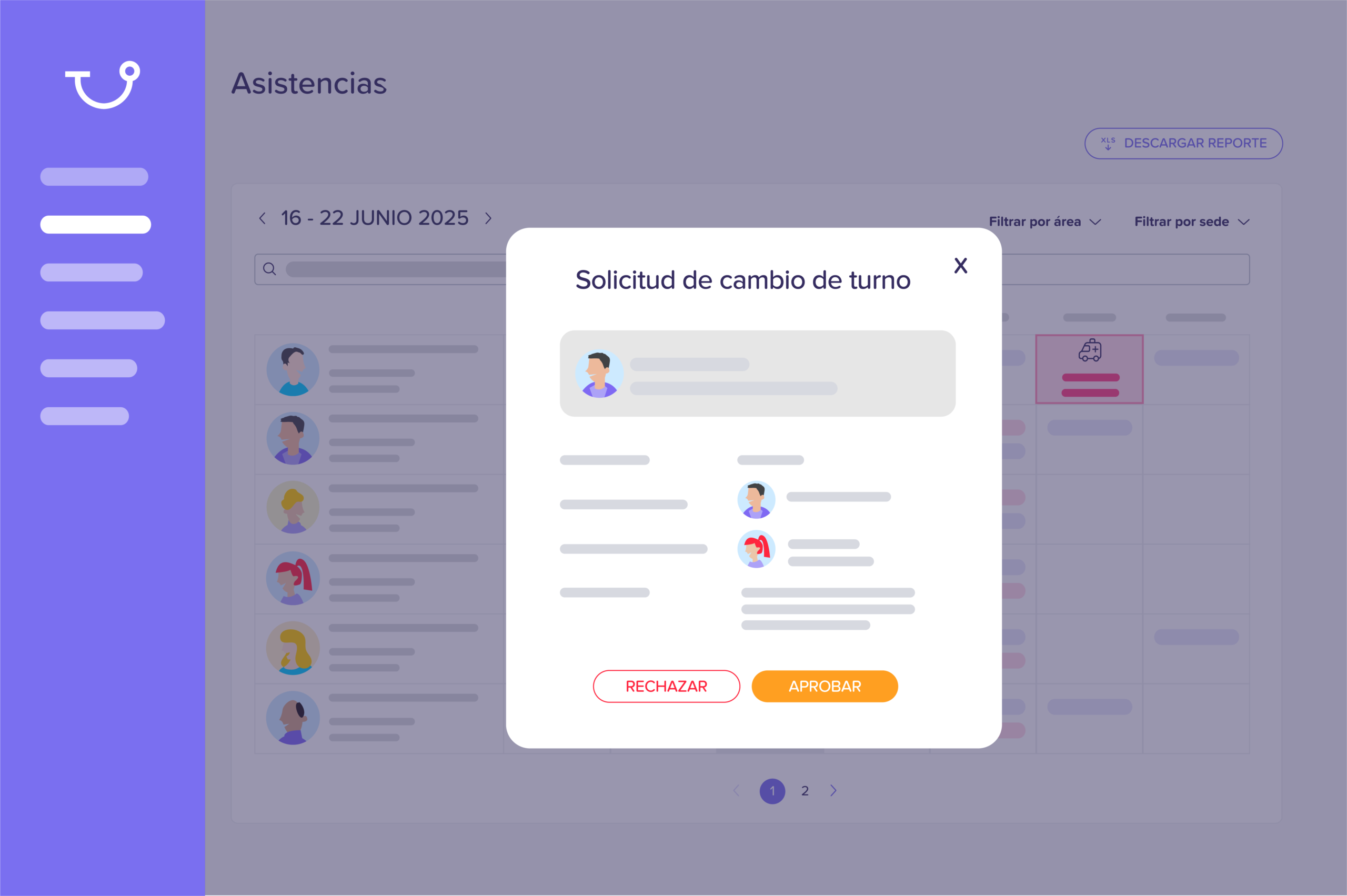 Gestiona cambios de turnos rápidamente
