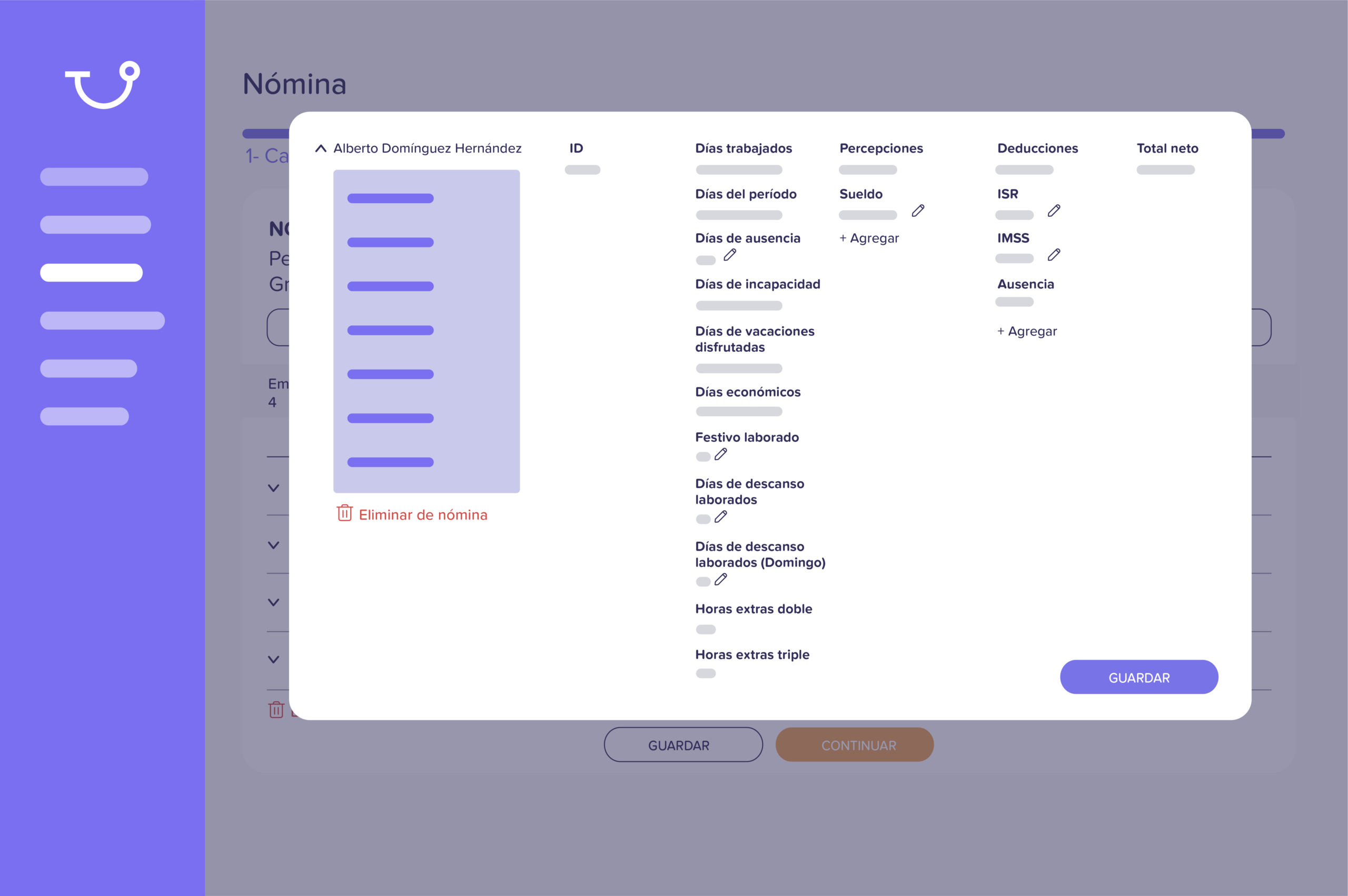 Cálculo automático de incidencias en la nómina