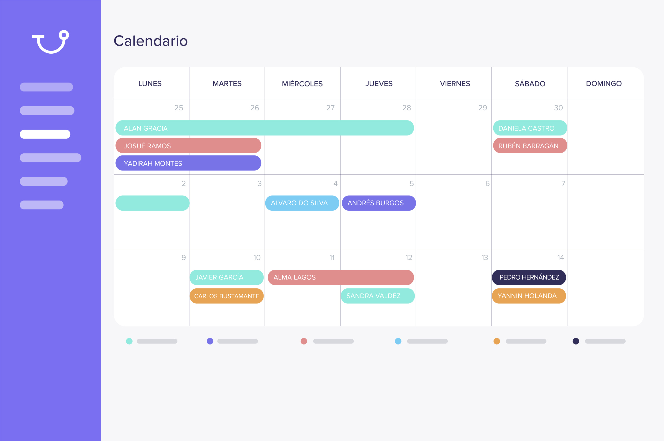 Cuenta con un calendario para visibilidad