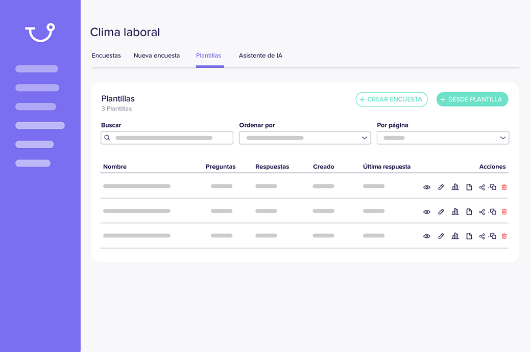 Plantillas de encuestas para usuario