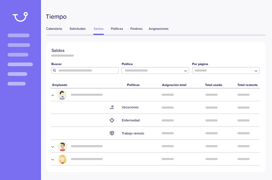 Visualiza los saldos de tiempos de tus empleados